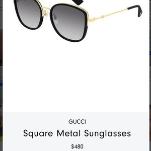 GUCCI Square Metal Sunglasses